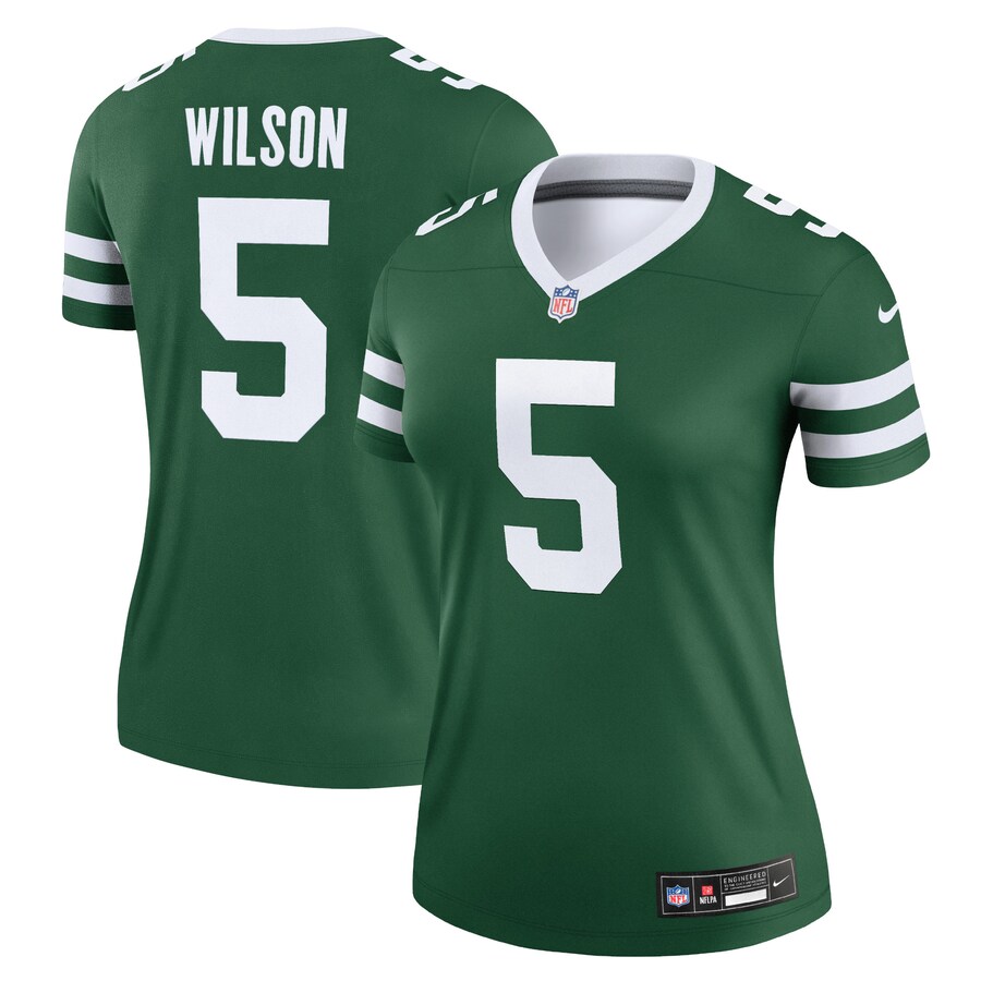 Women's New York Jets Garrett Wilson Nike Legacy Green Legend Player Performance Top - Ujersey Shop