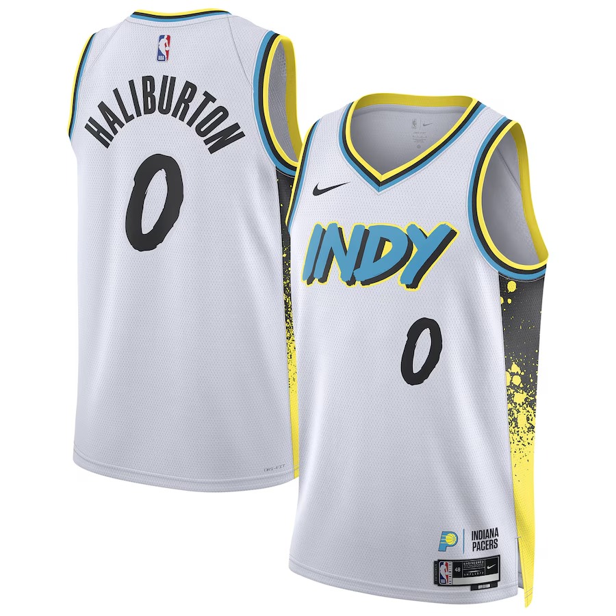 Unisex Indiana Pacers Tyrese Haliburton Nike White 2024/25 Swingman Player Jersey - City Edition - Ujersey Shop