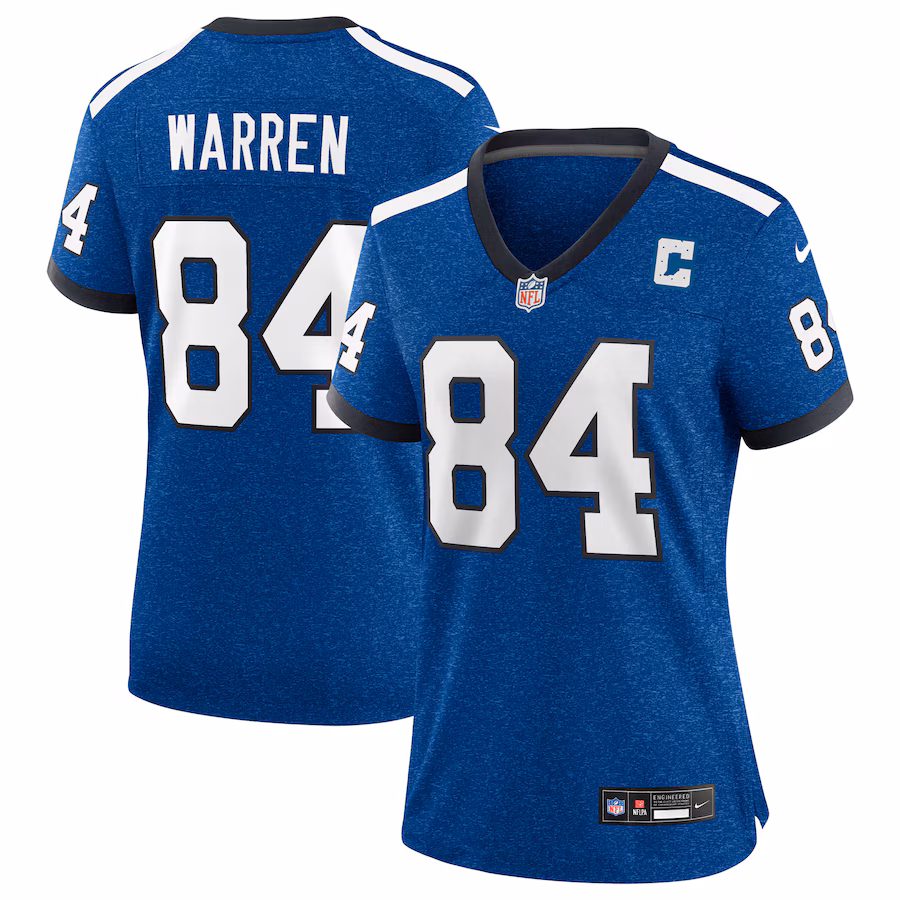 Women's Indianapolis Colts Tyler Warren Nike Heather Royal Alternate 2 Indiana Nights Game Jersey - Ujersey Shop