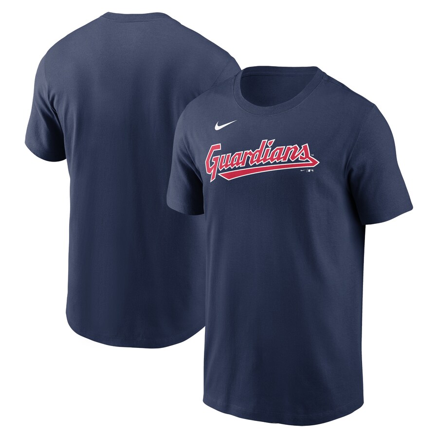 Men's Cleveland Guardians Nike Navy Fuse Wordmark T-Shirt - Vujersey Los Angeles Rams