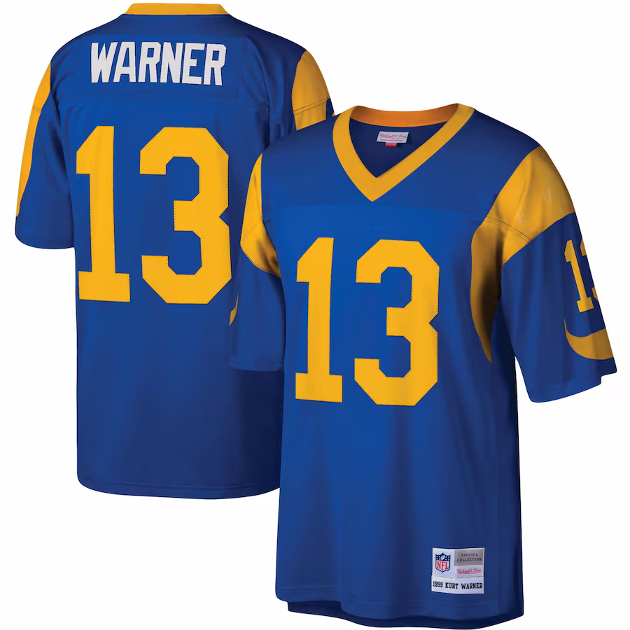 Men's Los Angeles Rams Kurt Warner Mitchell & Ness Royal Legacy Replica Jersey - Vujersey Los Angeles Rams