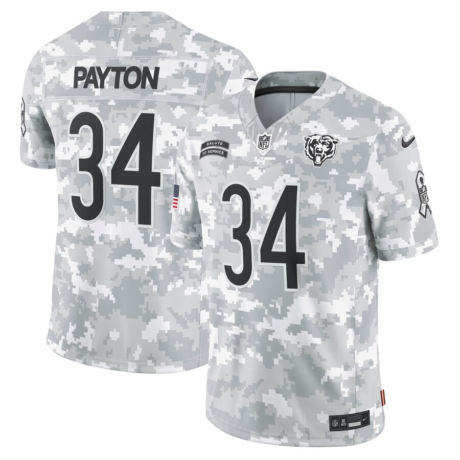 Men's Chicago Bears Walter Payton Nike Arctic Camo 2024 Salute to Service Retired Player Limited Jersey - Vujersey Los Angeles Rams