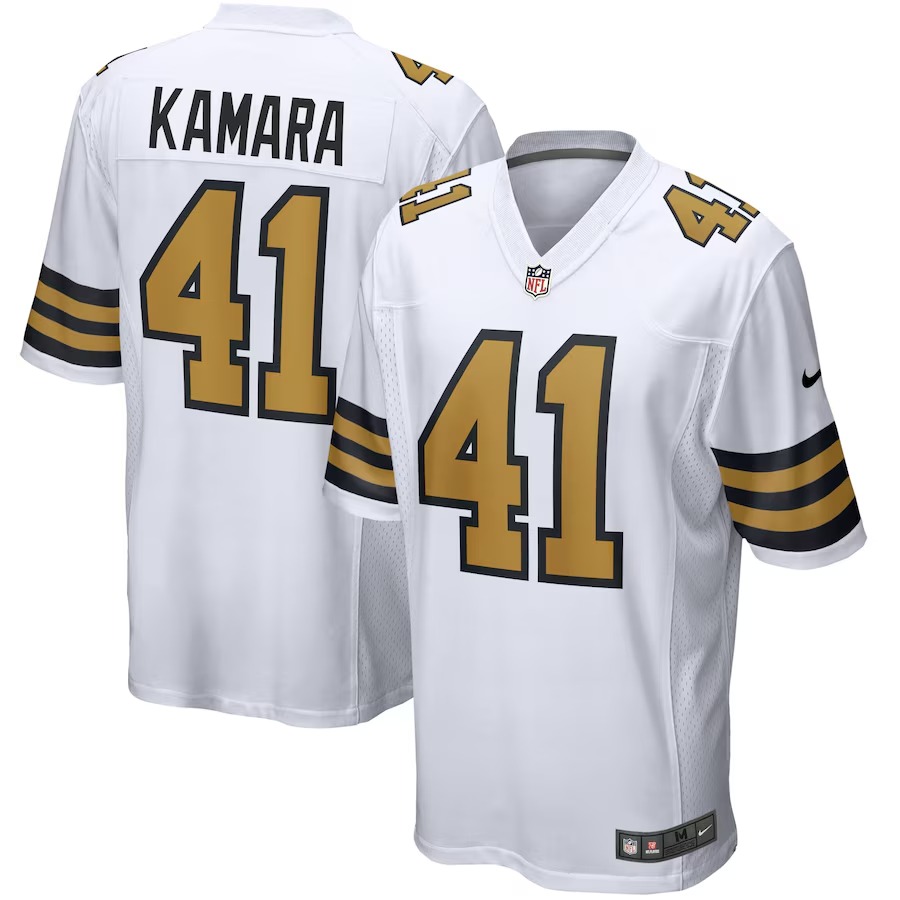 Men's New Orleans Saints Alvin Kamara Nike White Alternate Game Jersey - Vujersey Los Angeles Rams