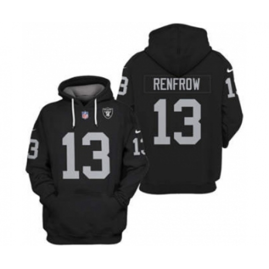 Men's Las Vegas Raiders #13 Hunter Renfrow 2021 Black Pullover Football Hoodie - Vujersey Los Angeles Rams