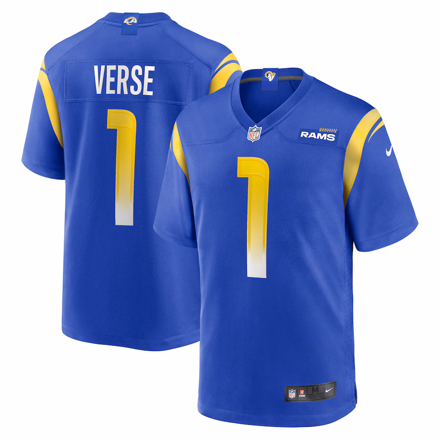 Men's Los Angeles Rams Jared Verse Nike Royal 2024 NFL Draft First Round Pick Player Game Jersey - Vujersey Los Angeles Rams