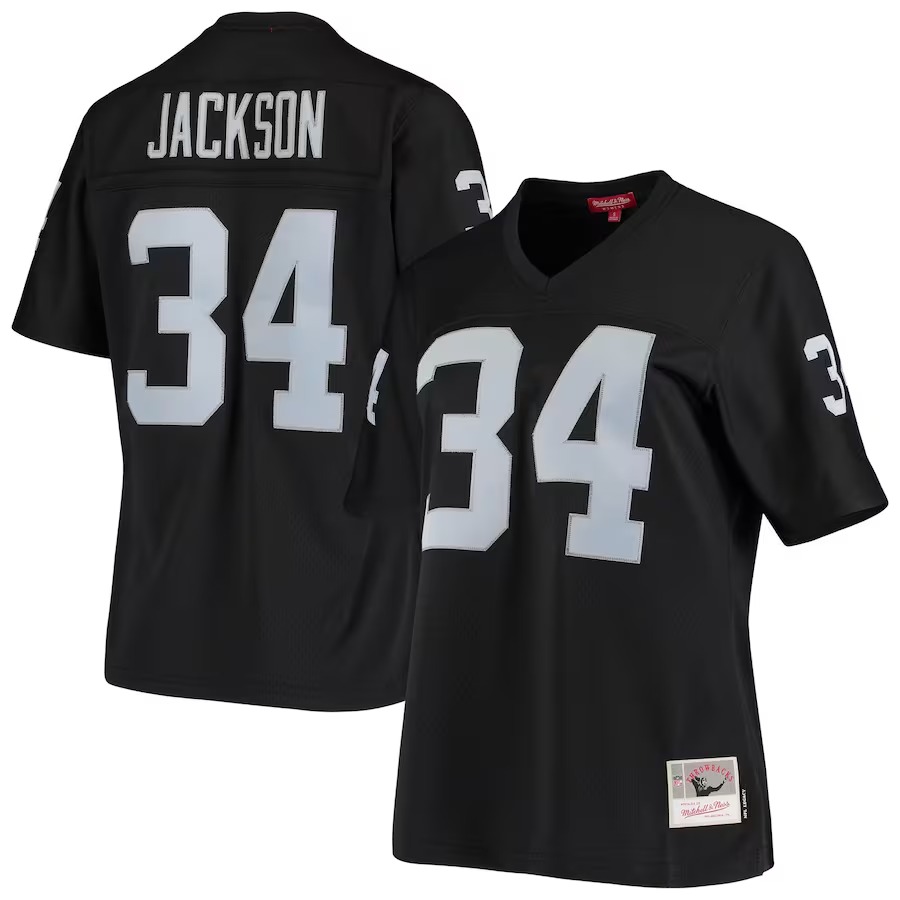 Women's Las Vegas Raiders Bo Jackson Mitchell & Ness Black 1988 Legacy Replica Jersey - Vujersey Los Angeles Rams