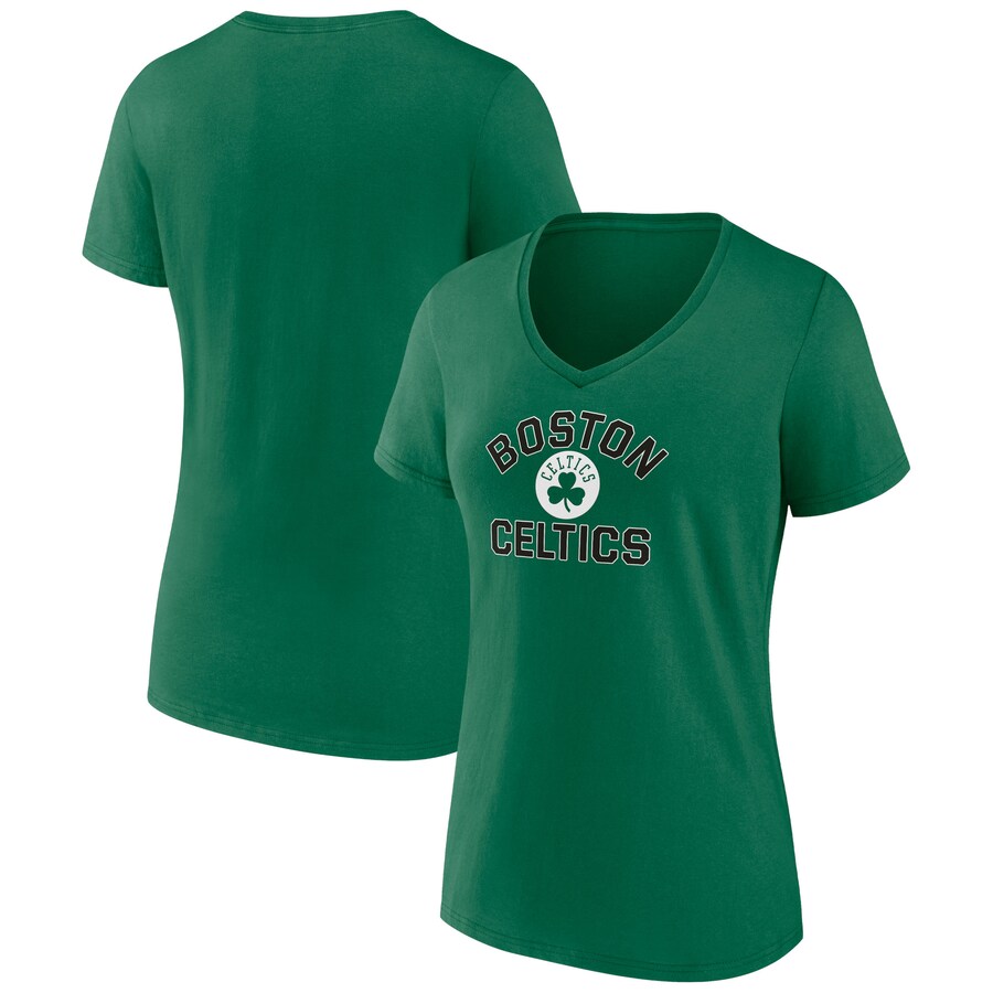 Women's Boston Celtics Green Overtime Team V-Neck T-Shirt - Vujersey Los Angeles Rams