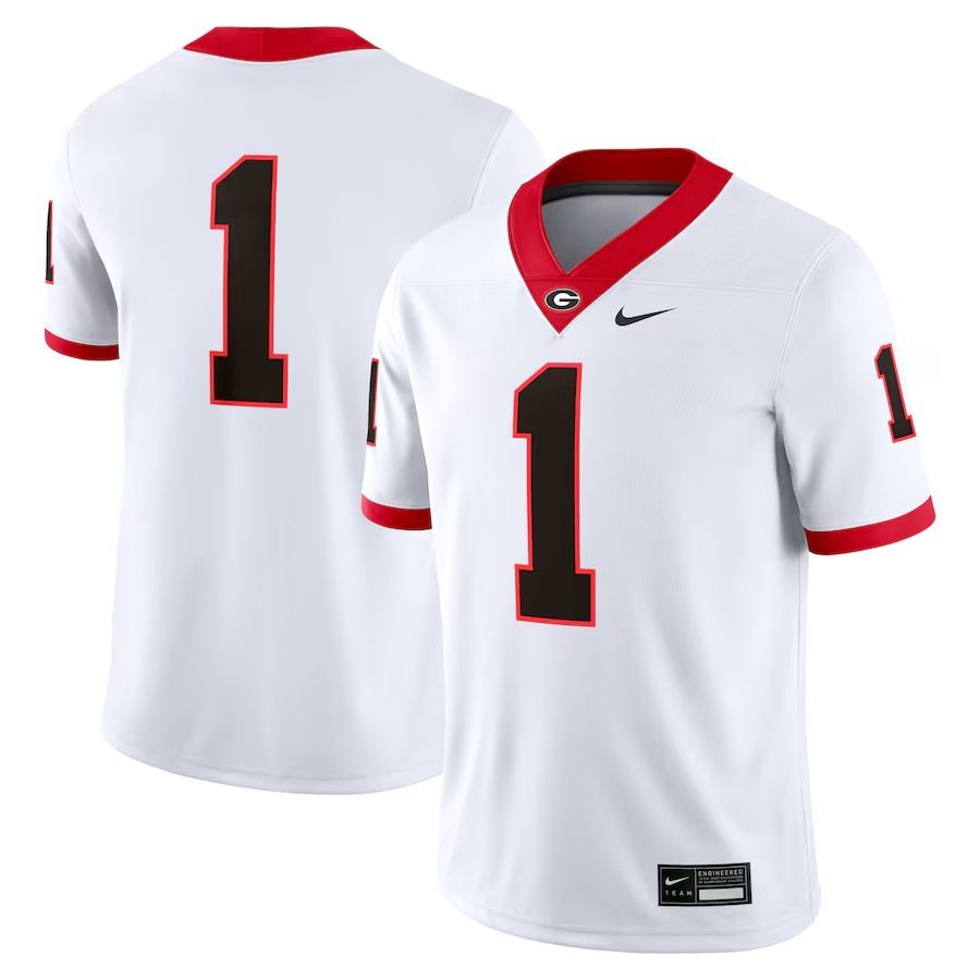 Men's Nike #1 White Georgia Bulldogs Game Jersey - Vujersey Los Angeles Rams