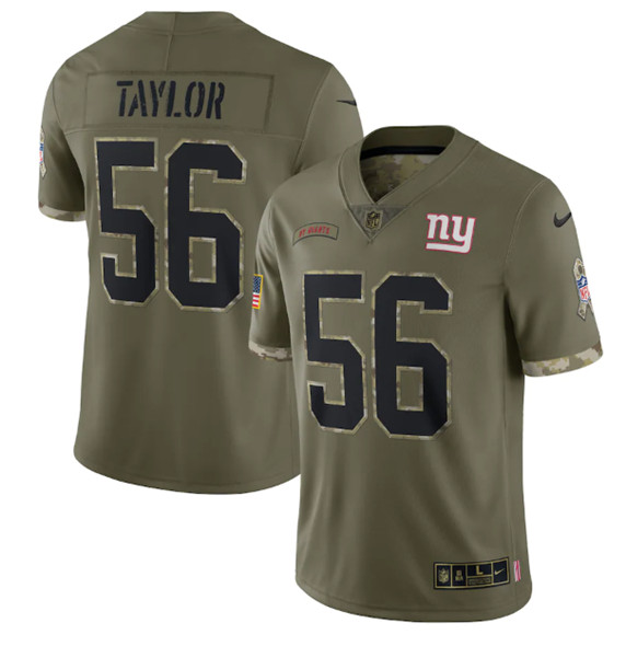 Men's New York Giants #56 Lawrence Taylor 2022 Olive Salute To Service Limited Stitched Jersey - Vujersey Los Angeles Rams