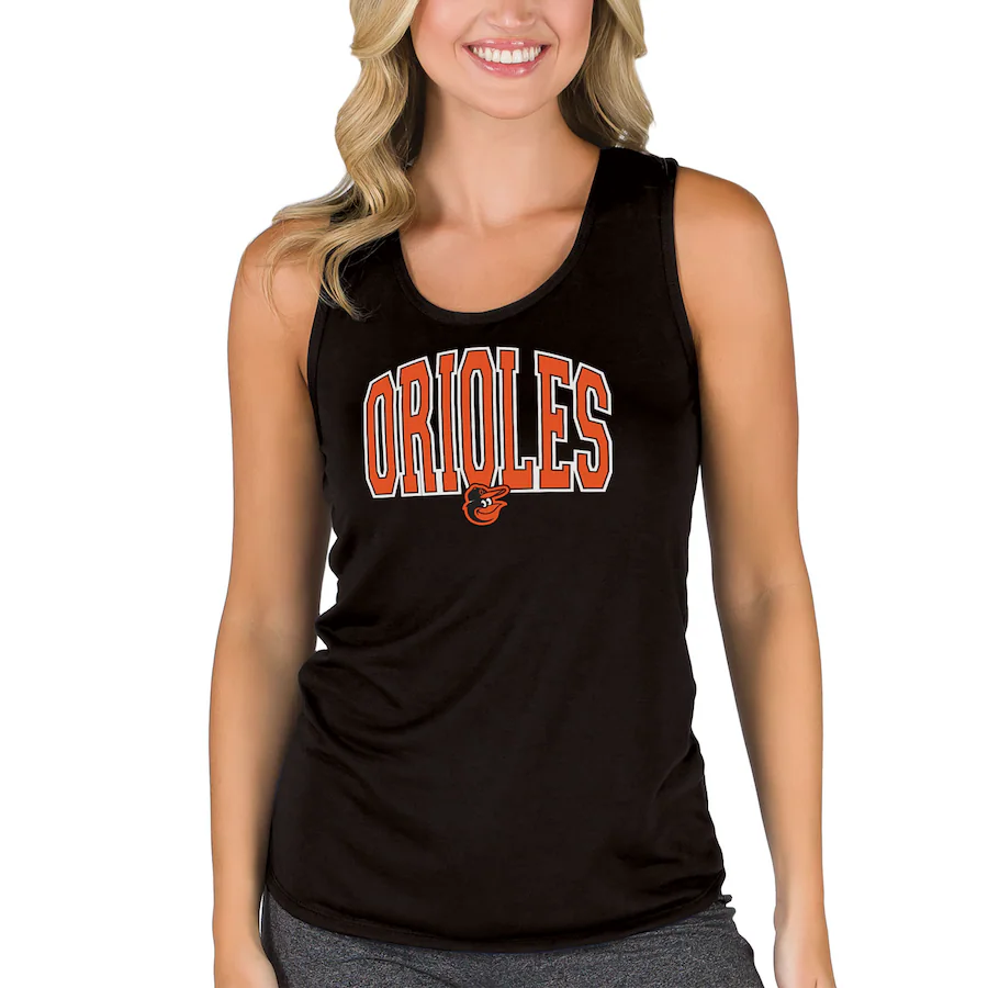 Women's Baltimore Orioles Concepts Sport Black Marathon Racerback Tank Top - Vujersey Los Angeles Rams