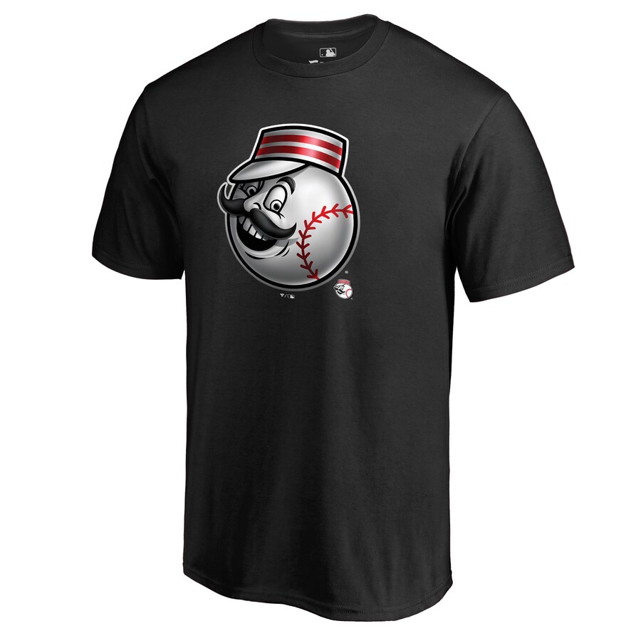 Men's Cincinnati Reds Black Midnight Mascot T-Shirt - Vujersey Los Angeles Rams
