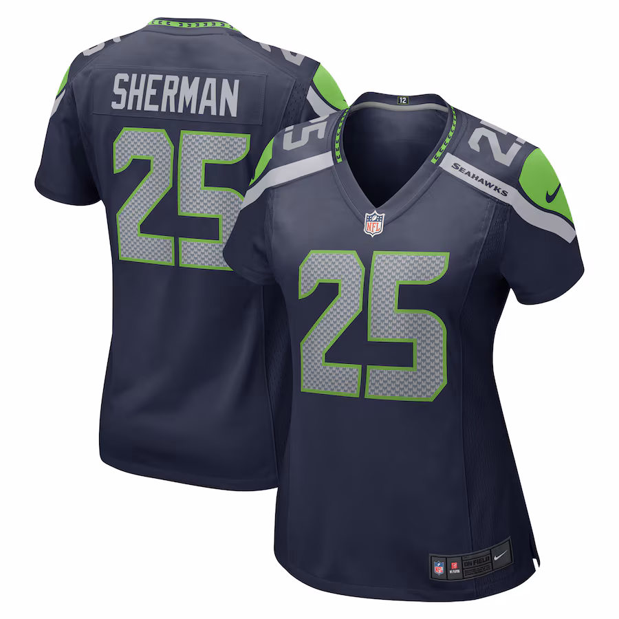 Women's Seattle Seahawks Richard Sherman Nike College Navy Retired Game Jersey - Vujersey Los Angeles Rams
