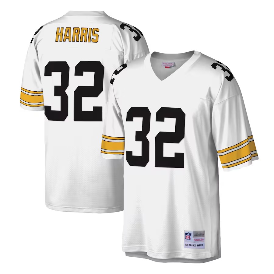 Men's Pittsburgh Steelers Franco Harris Mitchell & Ness White Legacy Replica Jersey - Vujersey Los Angeles Rams