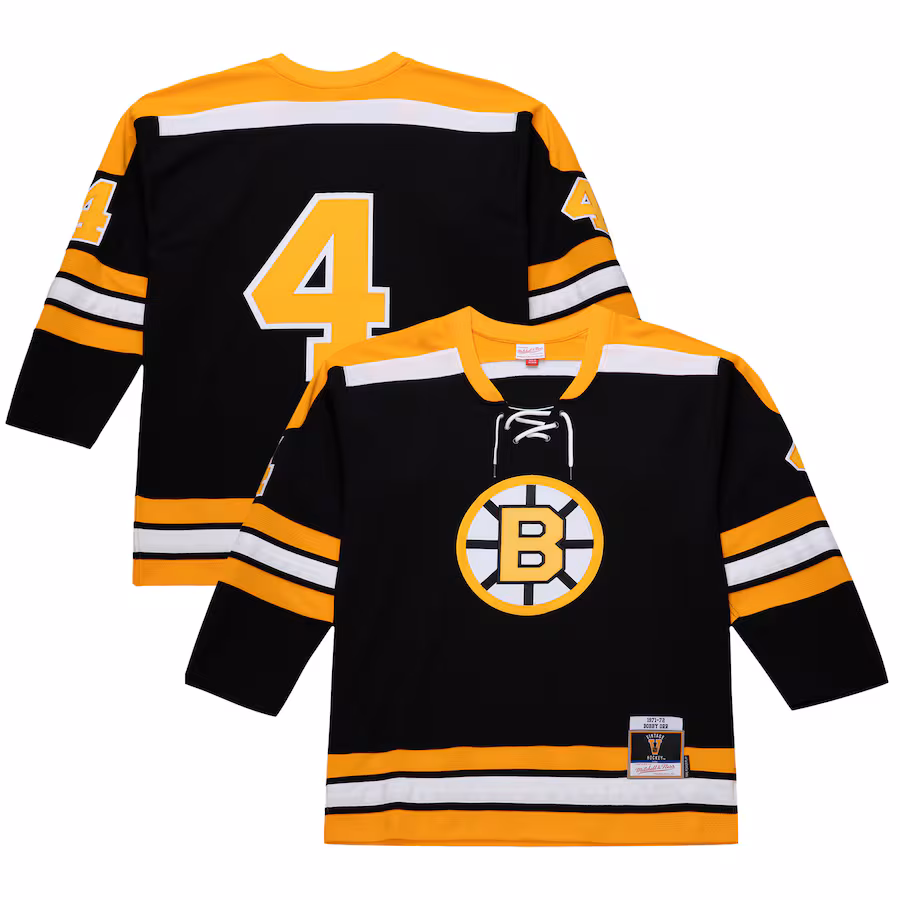 Men's Boston Bruins Bobby Orr Black 1971-72 Power Play Jersey - Vujersey Los Angeles Rams