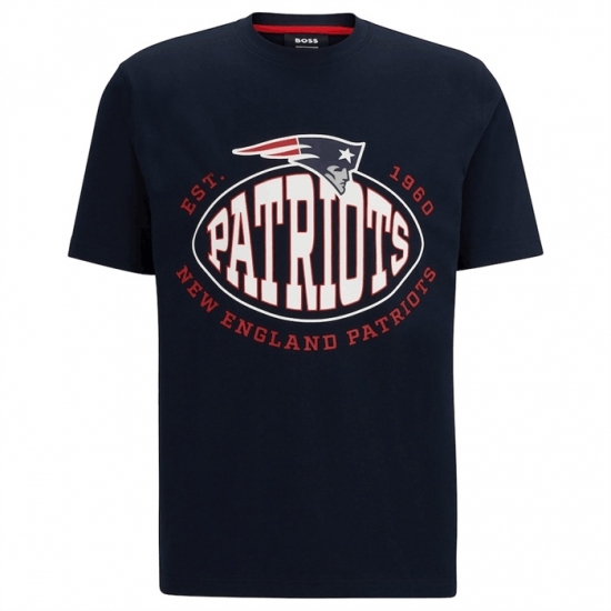 Men's New England Patriots Navy BOSS X Trap T Shirt - Vujersey Los Angeles Rams