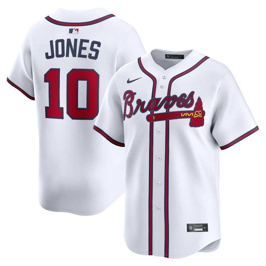 Men's Atlanta Braves Chipper Jones Nike White Home Retired Limited Player Jersey - Vujersey Los Angeles Rams