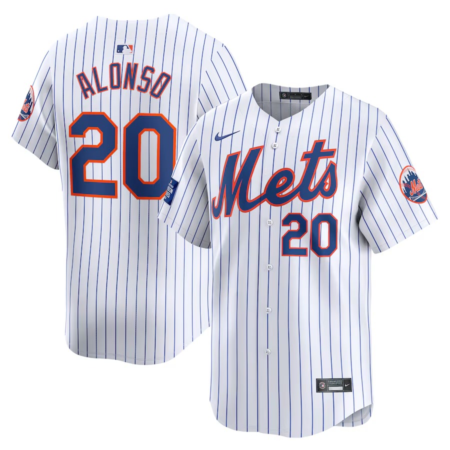 Men's New York Mets Pete Alonso Nike White 2024 MLB World Tour London Series Home Limited Player Jersey - Vujersey Los Angeles Rams