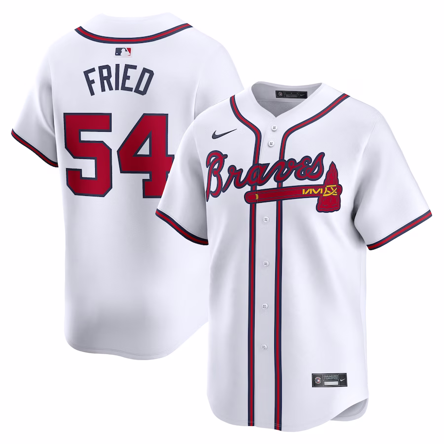 Men's Atlanta Braves Max Fried Nike White Home Limited Player Jersey - Vujersey Los Angeles Rams