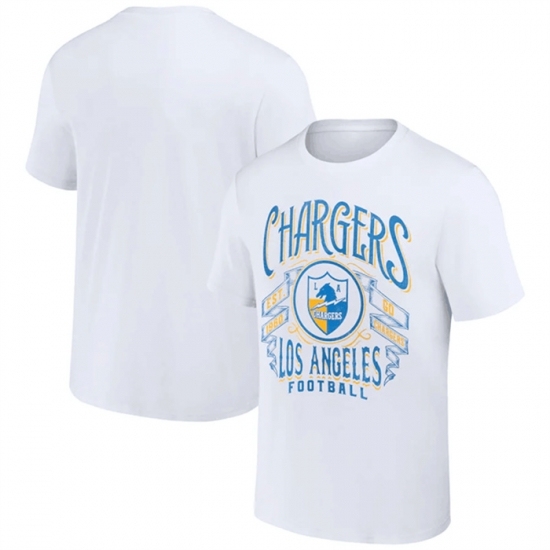 Men's Los Angeles Chargers White X Darius Rucker Collection Vintage Football T Shirt - Vujersey Los Angeles Rams