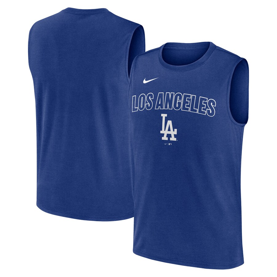 Men's Los Angeles Dodgers Nike Royal Knockout Performance Muscle Tank Top - Vujersey Los Angeles Rams