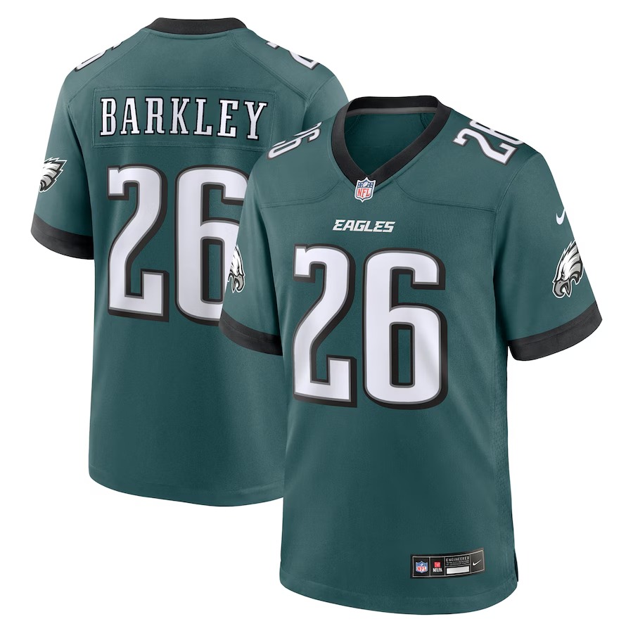 Men's Philadelphia Eagles Saquon Barkley Nike Midnight Green Game Player Jersey - Vujersey Los Angeles Rams
