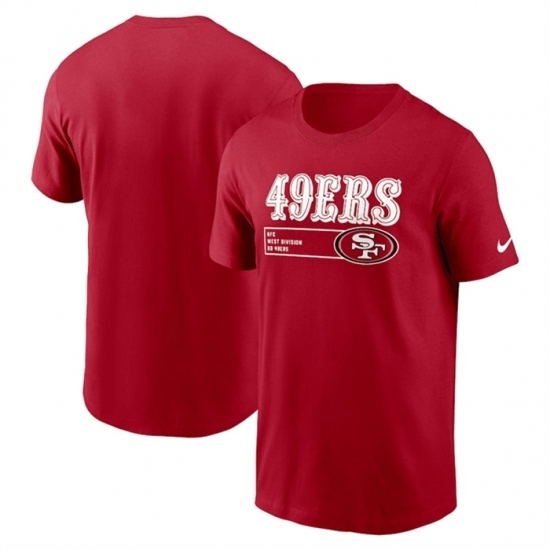 Men's San Francisco 49ers Scarlet Division Essential T Shirt - Vujersey Los Angeles Rams