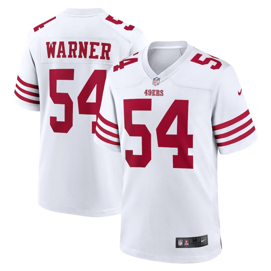 Men's San Francisco 49ers Fred Warner Nike White Player Game Jersey - Vujersey Los Angeles Rams