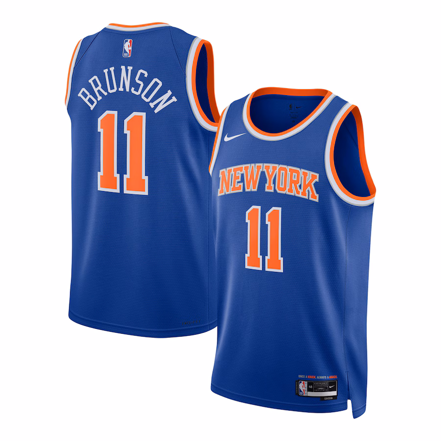 Unisex New York Knicks Jalen Brunson Nike Blue Swingman Jersey - Icon Edition - Vujersey Los Angeles Rams
