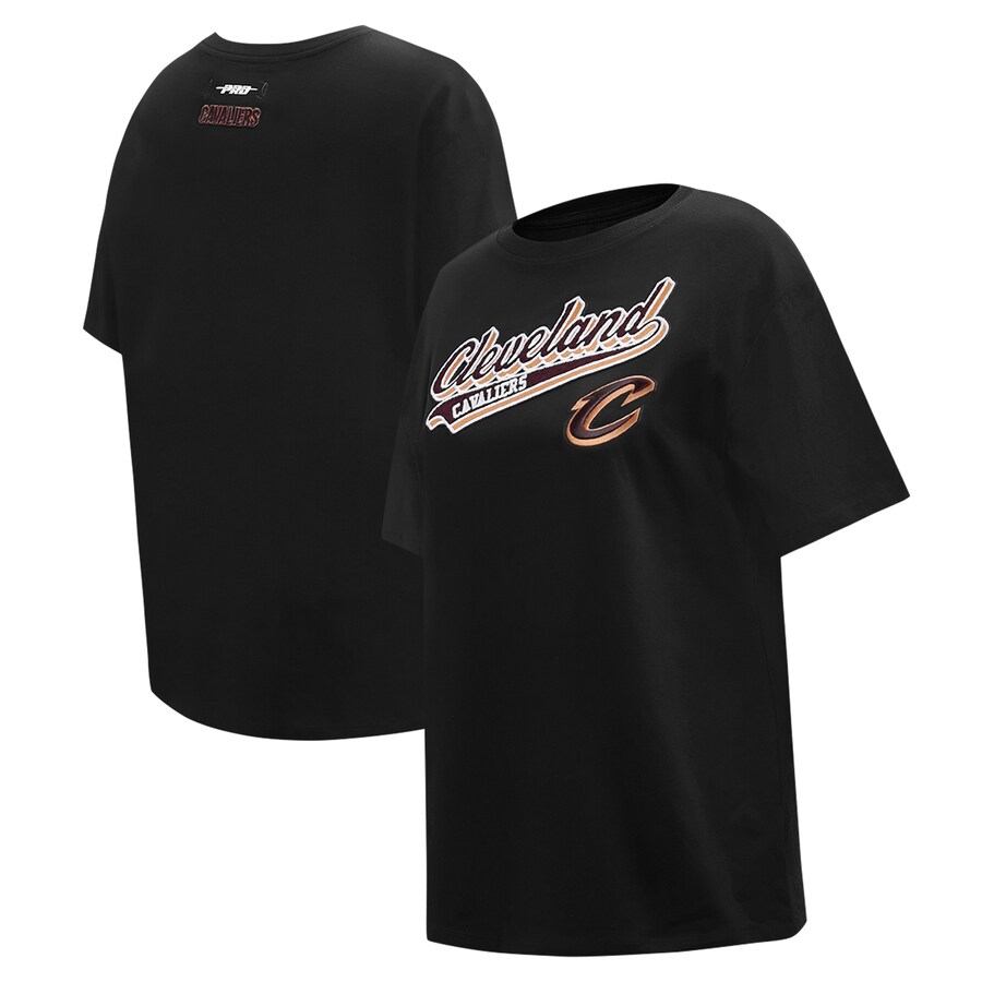 Women's Cleveland Cavaliers Pro Standard Black Script Boyfriend T-Shirt - Vujersey Los Angeles Rams