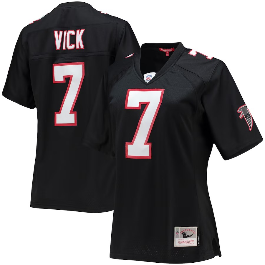 Women's Atlanta Falcons Michael Vick Mitchell & Ness Black Legacy Replica Player Jersey - Vujersey Los Angeles Rams