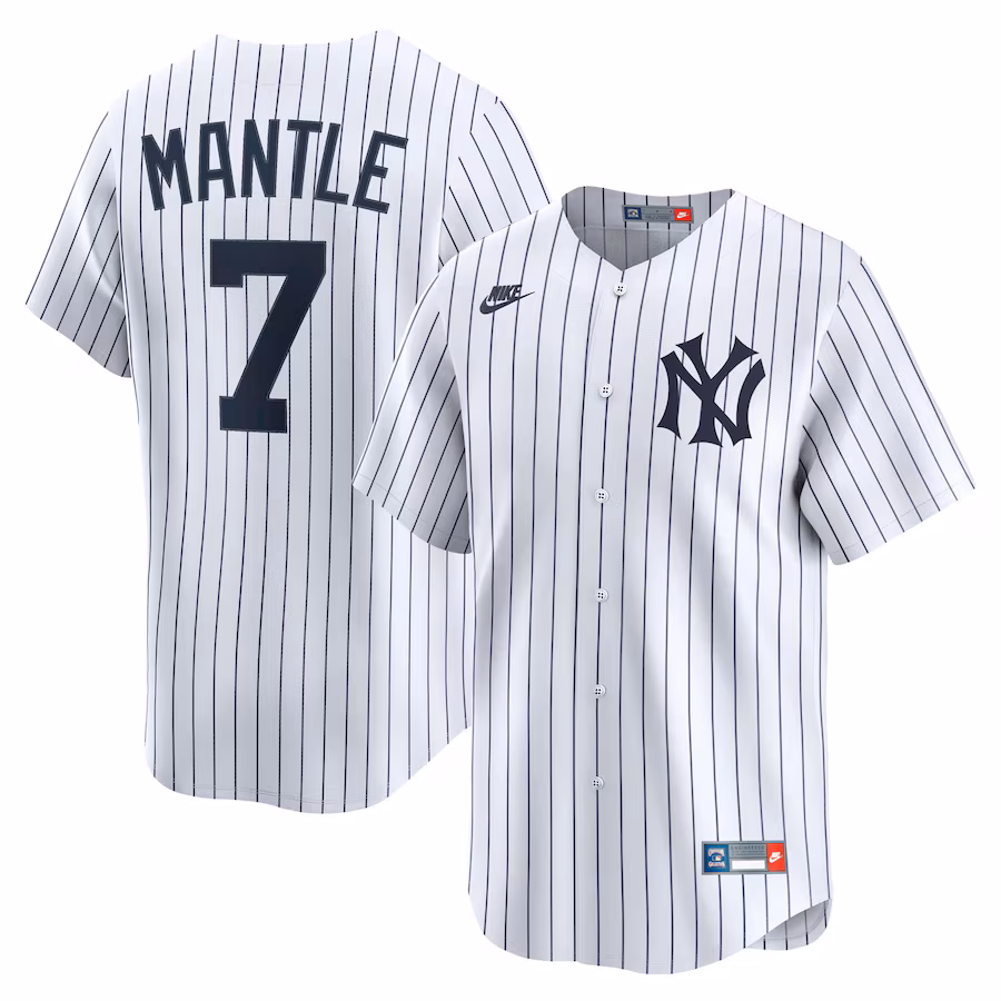 Men's New York Yankees Mickey Mantle Nike White Throwback Cooperstown Collection Limited Jersey - Vujersey Los Angeles Rams