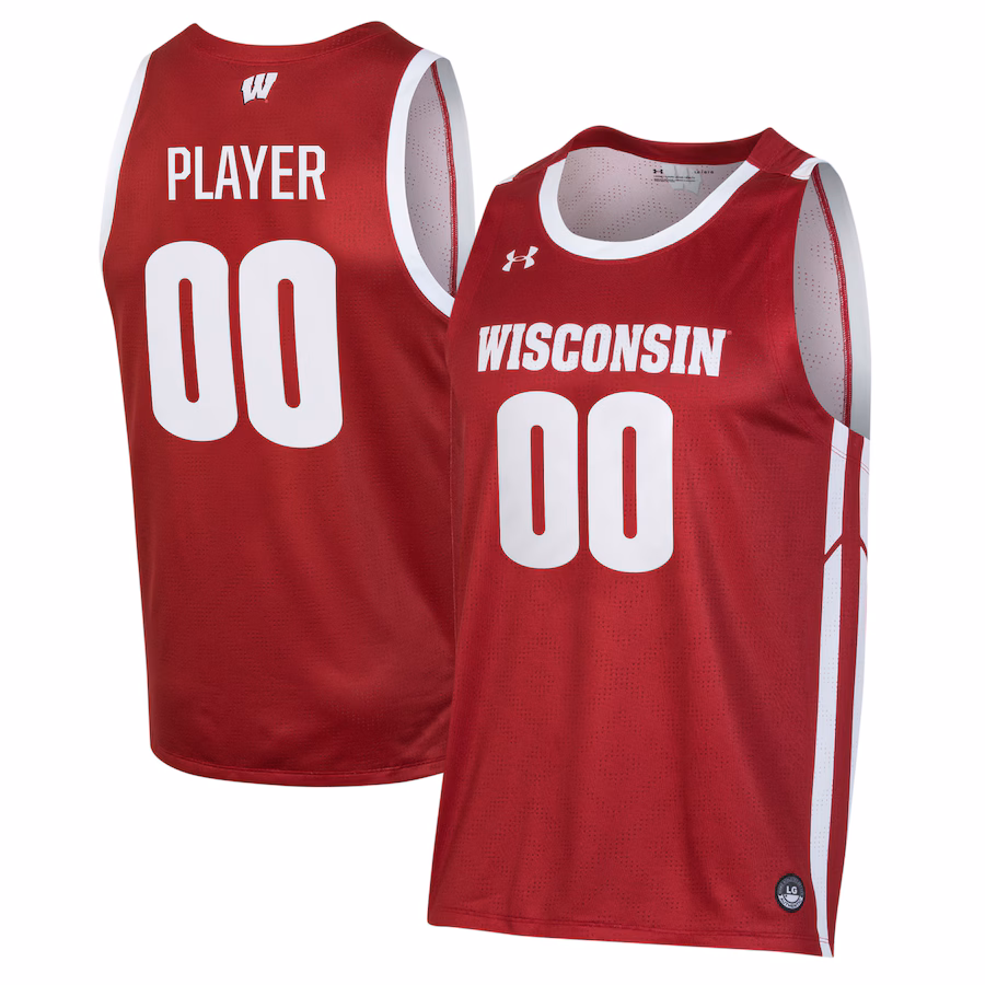 Wisconsin Badgers Under Armour Pick-A-Player NIL Men's Basketball Jersey - Red - Vujersey Los Angeles Rams