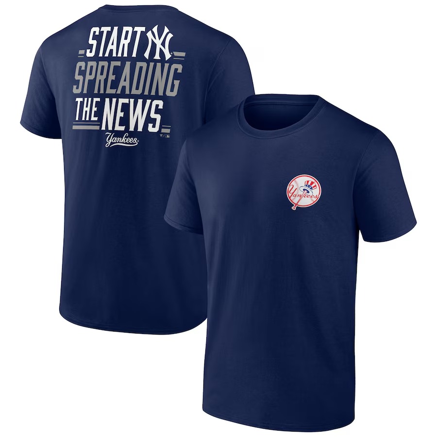 Men's New York Yankees Navy Start Spreading The News Bring It T-Shirt - Vujersey Los Angeles Rams