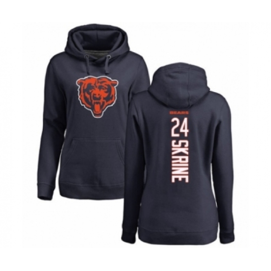 Football Women's Chicago Bears #24 Buster Skrine Navy Blue Backer Pullover Hoodie - Vujersey Los Angeles Rams