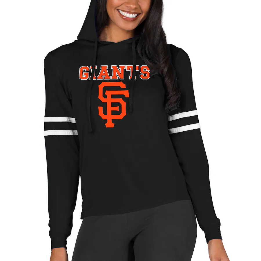 Women's San Francisco Giants Concepts Sport Black Marathon Lightweight Lounge Pullover Hoodie - Vujersey Los Angeles Rams