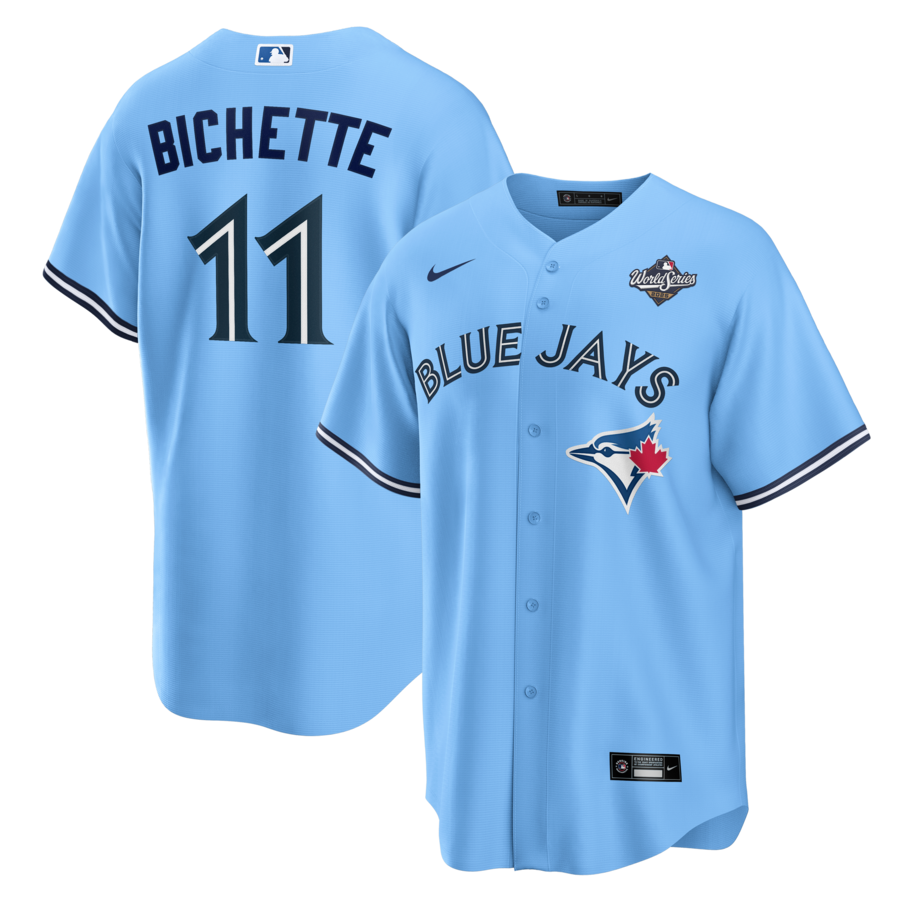 Men's Toronto Blue Jays Bo Bichette Nike Powder Blue 2025 World Series Alternate Replica Jersey - Vujersey Los Angeles Rams