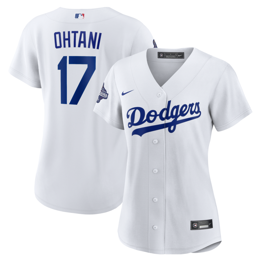 Women's Los Angeles Dodgers Shohei Ohtani Nike White 2025 World Series Champions Home Replica Player Jersey - Vujersey Los Angeles Rams