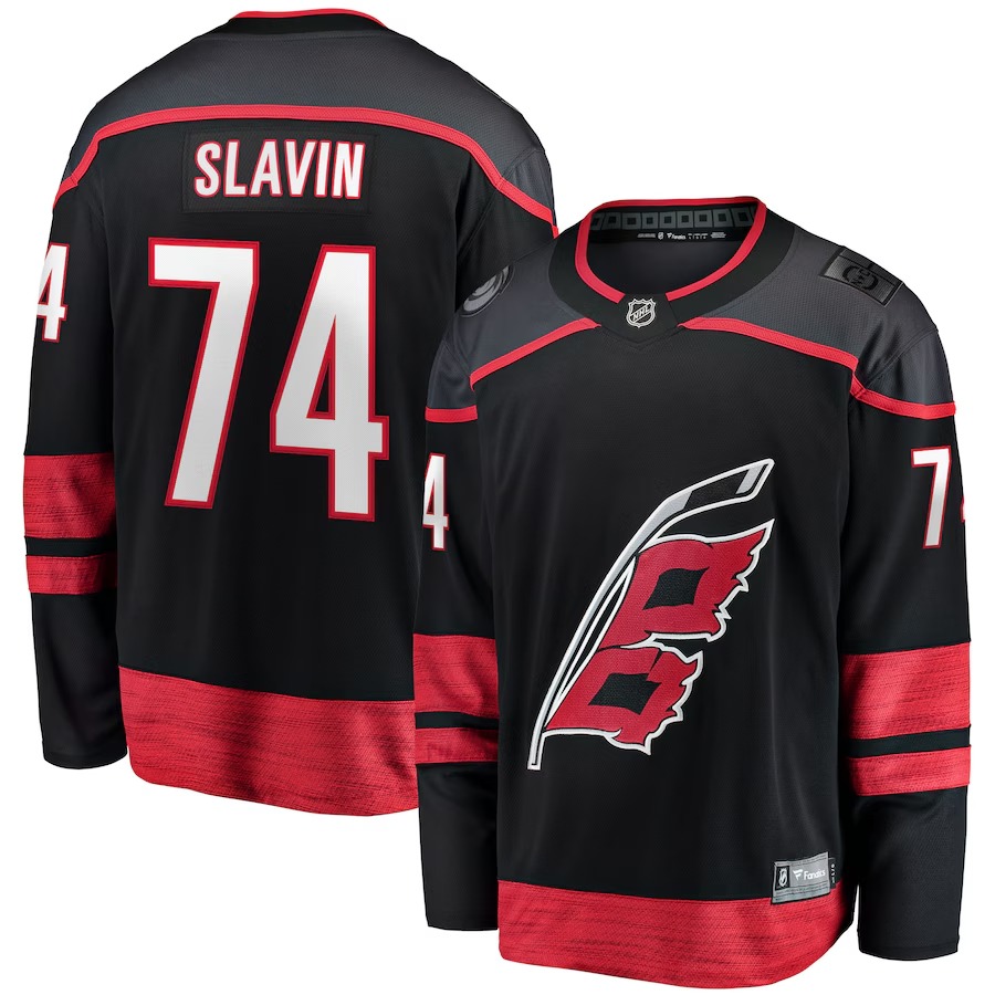 Men's Carolina Hurricanes Jaccob Slavin Fanatics Black Home Breakaway Player Jersey - Vujersey Los Angeles Rams