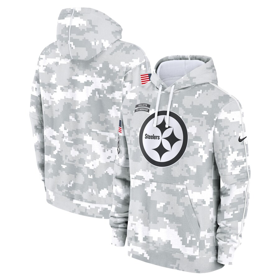 Men's Pittsburgh Steelers Nike Arctic Camo 2024 Salute To Service Big & Tall Club Fleece Pullover Hoodie - Vujersey Los Angeles Rams