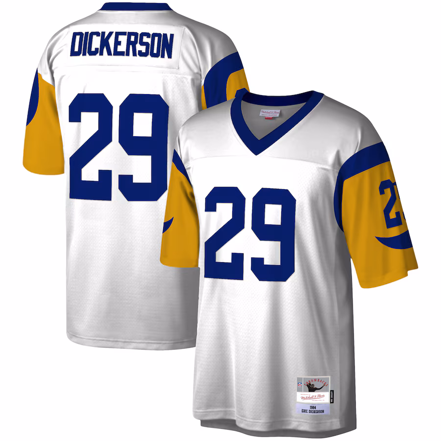 Men's Los Angeles Rams Eric Dickerson Mitchell & Ness White Legacy Replica Jersey - Vujersey Los Angeles Rams