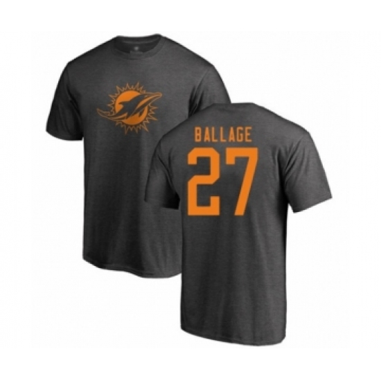 Football Miami Dolphins #27 Kalen Ballage Ash One Color T-Shirt - Vujersey Los Angeles Rams