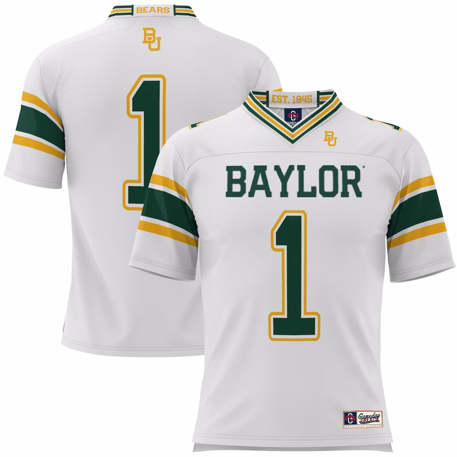 #1 Baylor Bears GameDay Greats Youth Football Jersey - White - Vujersey Los Angeles Rams