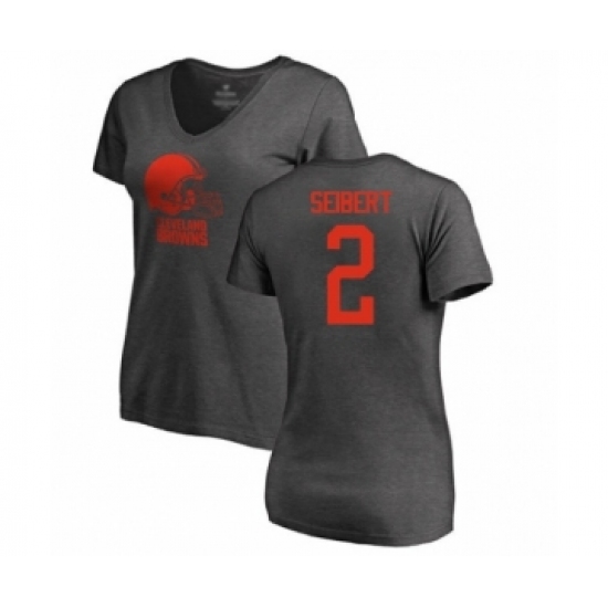 Football Women's Cleveland Browns #2 Austin Seibert Ash One Color T-Shirt - Vujersey Los Angeles Rams