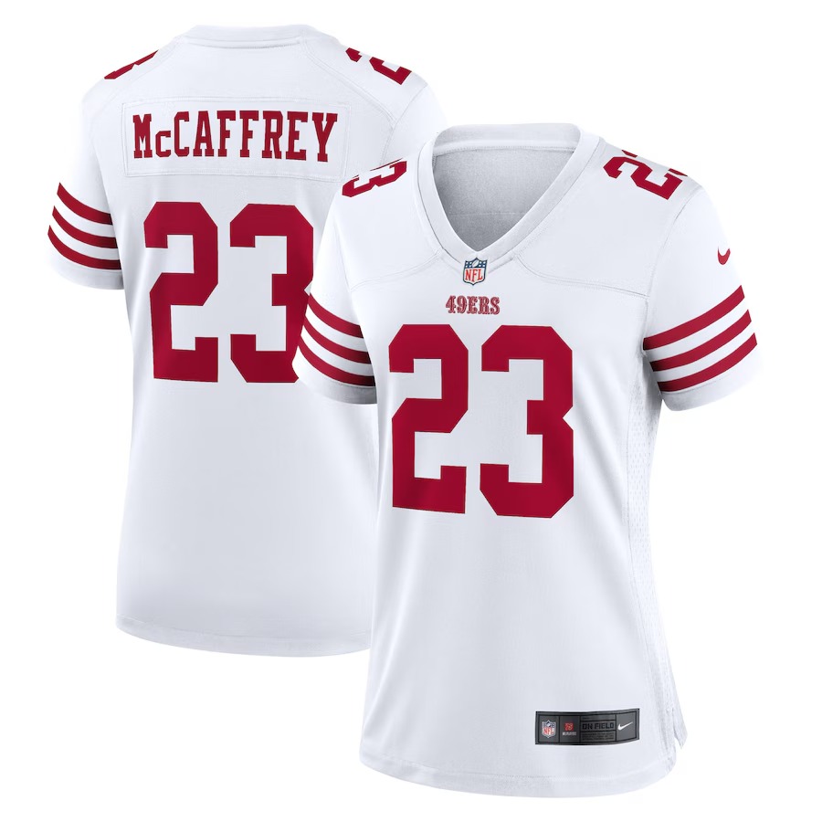 Women's San Francisco 49ers Christian McCaffrey Nike White Player Jersey - Vujersey Los Angeles Rams