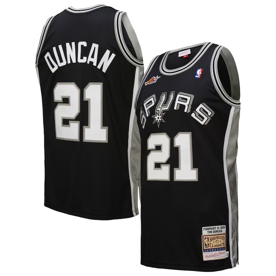 Men's San Antonio Spurs Tim Duncan Mitchell & Ness Black 2000 NBA All-Star Game Authentic Jersey - Vujersey Los Angeles Rams