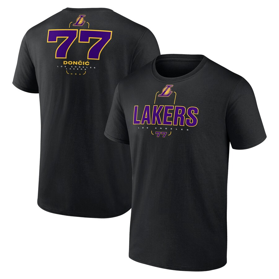 Men's Los Angeles Lakers Luka Dončić Black Behind the Back Name & Number T-Shirt - Vujersey Los Angeles Rams