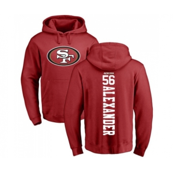 Football San Francisco 49ers #56 Kwon Alexander Red Backer Pullover Hoodie - Vujersey Los Angeles Rams