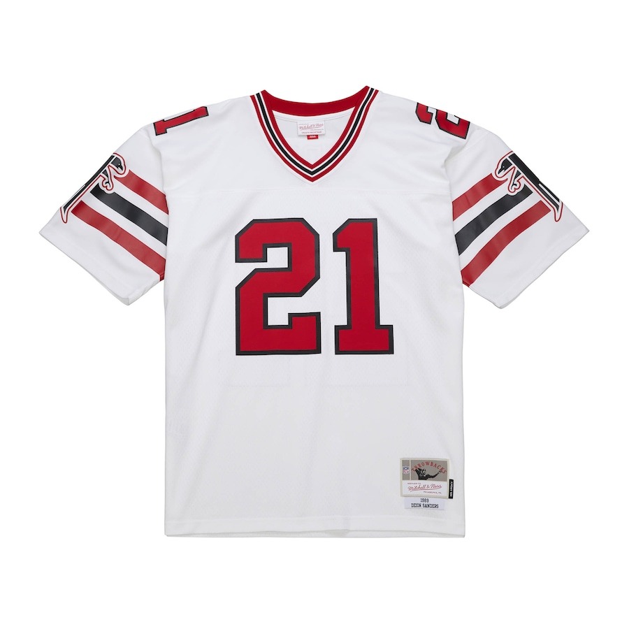 Men's Atlanta Falcons Deion Sanders Mitchell & Ness White 1989 Legacy Replica Jersey - Vujersey Los Angeles Rams