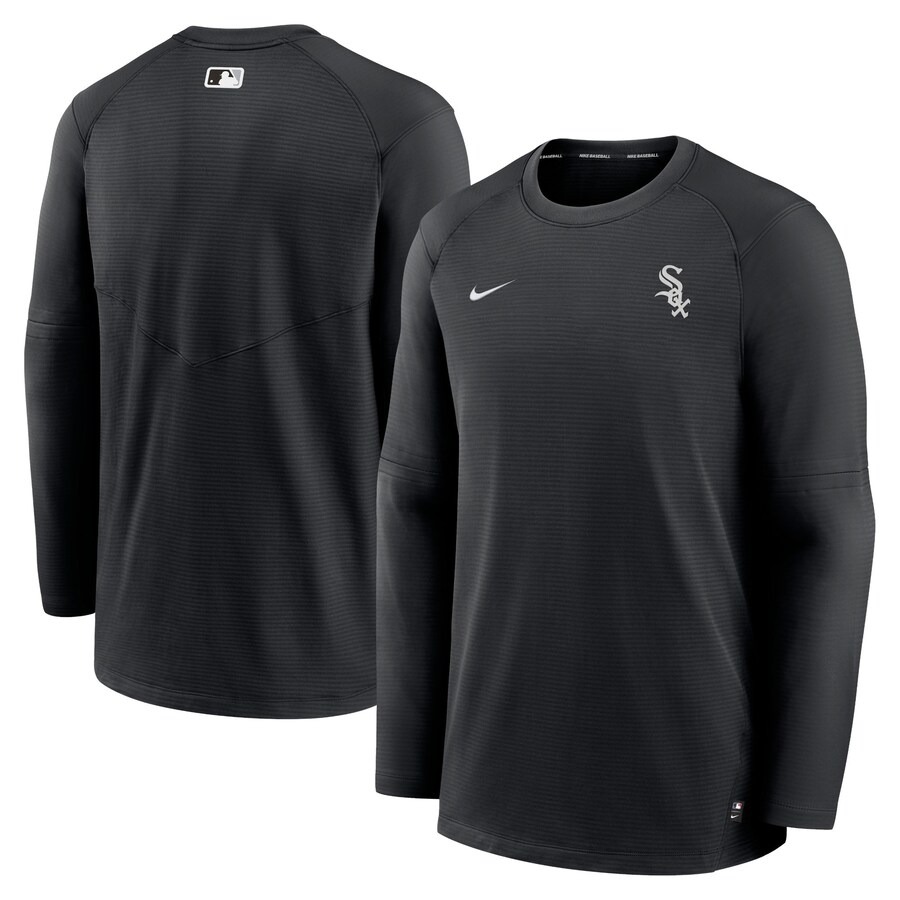 Men's Chicago White Sox Nike Black Authentic Collection Logo Performance Long Sleeve T-Shirt - Vujersey Los Angeles Rams