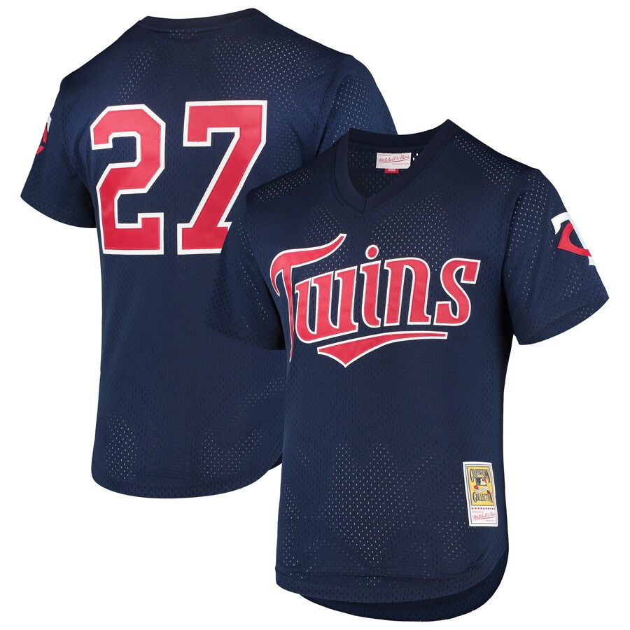 Men's Minnesota Twins David Ortiz Mitchell & Ness Navy 2002 Cooperstown Collection Mesh Batting Practice Jersey - Vujersey Los Angeles Rams